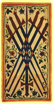 ˹ - Visconti Sforza Tarot -  - Seven Of Swords