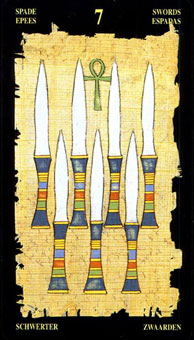 埃及人塔罗 - egyptian tarot - 宝剑七 - seven of swords