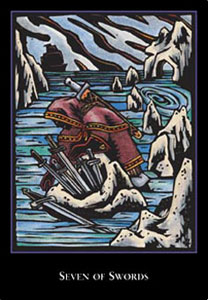 羫 - The World Spirit Tarot -  - Seven Of Swords