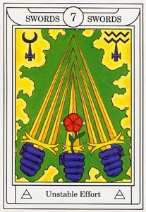 ƽ - Golden Dawn Magical Tarot -  - Seven Of Swords