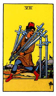 ¡ΰ - Rider Waite Tarot -  - Seven Of Swords