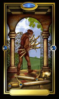 Ѥ - Gilded Tarot -  - Seven Of Swords