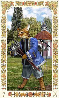 ˲è - Baroque Bohemian Cats Tarot -  - Seven Of Swords