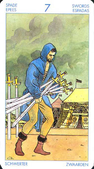 ʥ׳ΰ - Universal Waite Tarot -  - Seven Of Swords