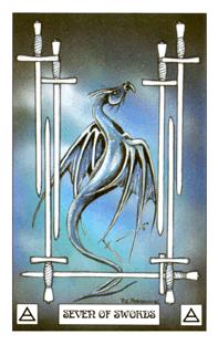  - Dragon Tarot -  - Seven Of Swords