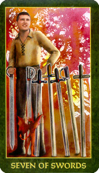 䴫˵ - Folklore Tarot -  - Seven Of Swords