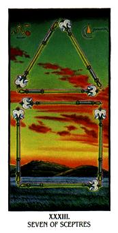  - Ibis Tarot - Ȩ - Seven Of Wands