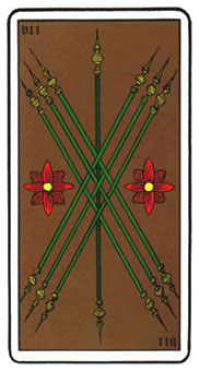 ˹ - Oswald Wirth Tarot - Ȩ - Seven Of Wands