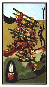 ߶ - Salvador Dali Tarot - Ȩ - Seven Of Wands