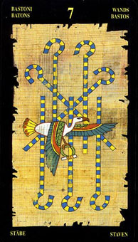  - Egyptian Tarot - Ȩ - Seven Of Wands