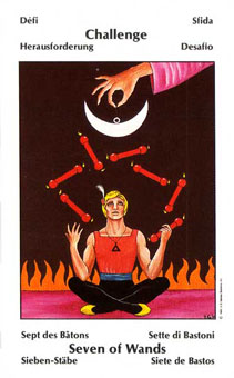 Űֿ - Barbara Walker Tarot - Ȩ - Seven Of Wands