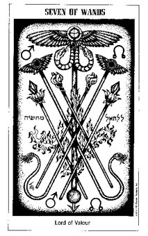 ʿ - The Hermetic Tarot - Ȩ - Seven Of Wands