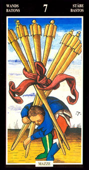  - Illuminate Ancient Tarots - Ȩ - Seven Of Wands