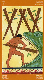 ³ - Etruscan Tarot - Ȩ - Seven Of Wands