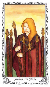 ޵ - Das Hudes Tarot - Ȩ - Seven Of Wands