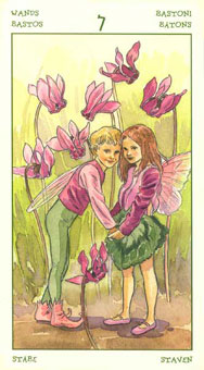 ֮ - The Spirit Of Flowers Tarot - Ȩ - Seven Of Wands