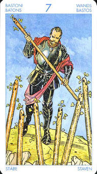 ʥ׳ΰ - Universal Waite Tarot - Ȩ - Seven Of Wands