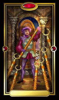 Ѥ - Gilded Tarot - Ȩ - Seven Of Wands