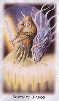  - The Celtic Dragon Tarot - Ȩ - Seven Of Wands