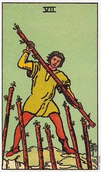 ԭʼΰ - Original Rider-Waite Tarot - Ȩ - Seven Of Wands