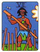  - African Tarot - Ȩ - Seven Of Wands