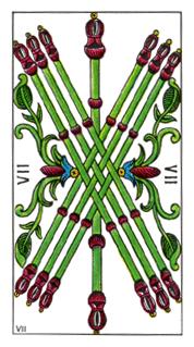  - Classic Tarot - Ȩ - Seven Of Wands