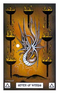  - Dragon Tarot - Ȩ - Seven Of Wands