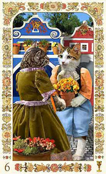 ˲è - Baroque Bohemian Cats Tarot - ʥ - Six Of Cups