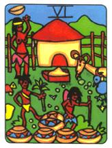  - African Tarot - ʥ - Six Of Cups