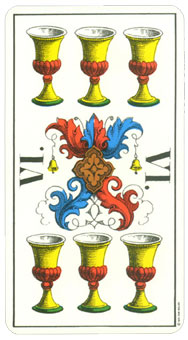 1JJʿ1974 - 1JJ Swiss Tarot 1974 - ʥ - Six Of Cups