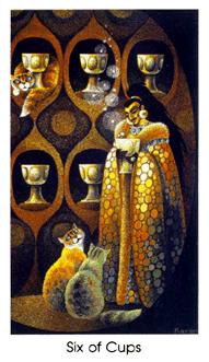 è - Cat People Tarot - ʥ - Six Of Cups