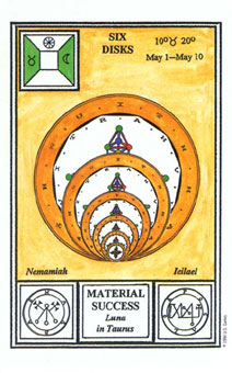 ħʽ - Tarot Of Ceremonial Magic - Ǯ - Six Of Pentacles