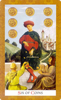 ƽʱ - Golden Tarot - Ǯ - Six Of Pentacles