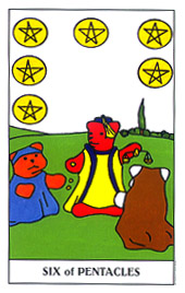 С - Gummy Bear Tarot - Ǯ - Six Of Pentacles