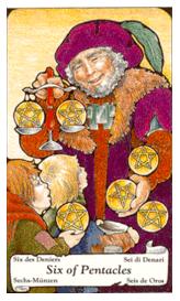 ɭ޲ - Hanson Roberts Tarot - Ǯ - Six Of Pentacles