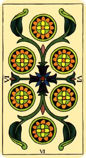  - Marseilles Tarot - Ǯ - Six Of Pentacles