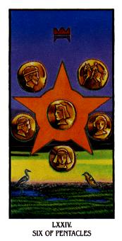  - Ibis Tarot - Ǯ - Six Of Pentacles