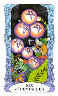 ¹⻨԰ - Moon Garden Tarot - Ǯ - Six Of Pentacles