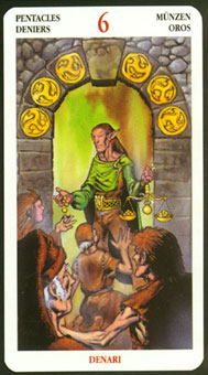  - Celtic Tarot - Ǯ - Six Of Pentacles