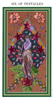 Ȼ - The Enchanted Tarot - Ǯ - Six Of Pentacles