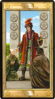 ͼԿΰ - Pictorial Key Tarot - Ǯ - Six Of Pentacles