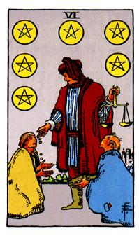 ¡ΰ - Rider Waite Tarot - Ǯ - Six Of Pentacles