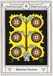 ƽ - Golden Dawn Magical Tarot - Ǯ - Six Of Pentacles