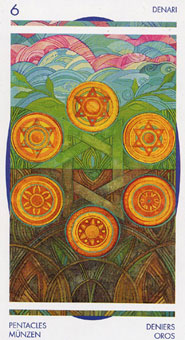 ˮ - Crystal Tarot - Ǯ - Six Of Pentacles