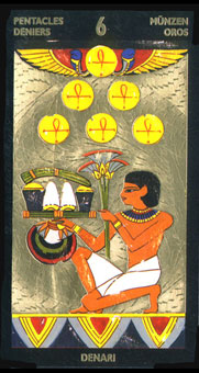  - Nefertaris Tarot - Ǯ - Six Of Pentacles