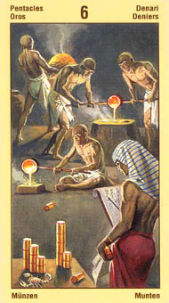 ˹ - Ramses Tarot of Eternity - Ǯ - Six Of Pentacles