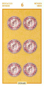 ƽ - Tarots Of The Golden Dawnt - Ǯ - Six Of Pentacles