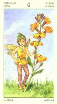 ֮ - The Spirit Of Flowers Tarot - Ǯ - Six Of Pentacles