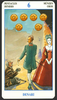  - Secret Tarot - Ǯ - Six Of Pentacles