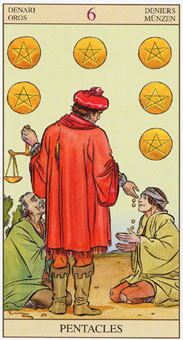 ӽΰ - Tarot of the New Vision - Ǯ - Six Of Pentacles